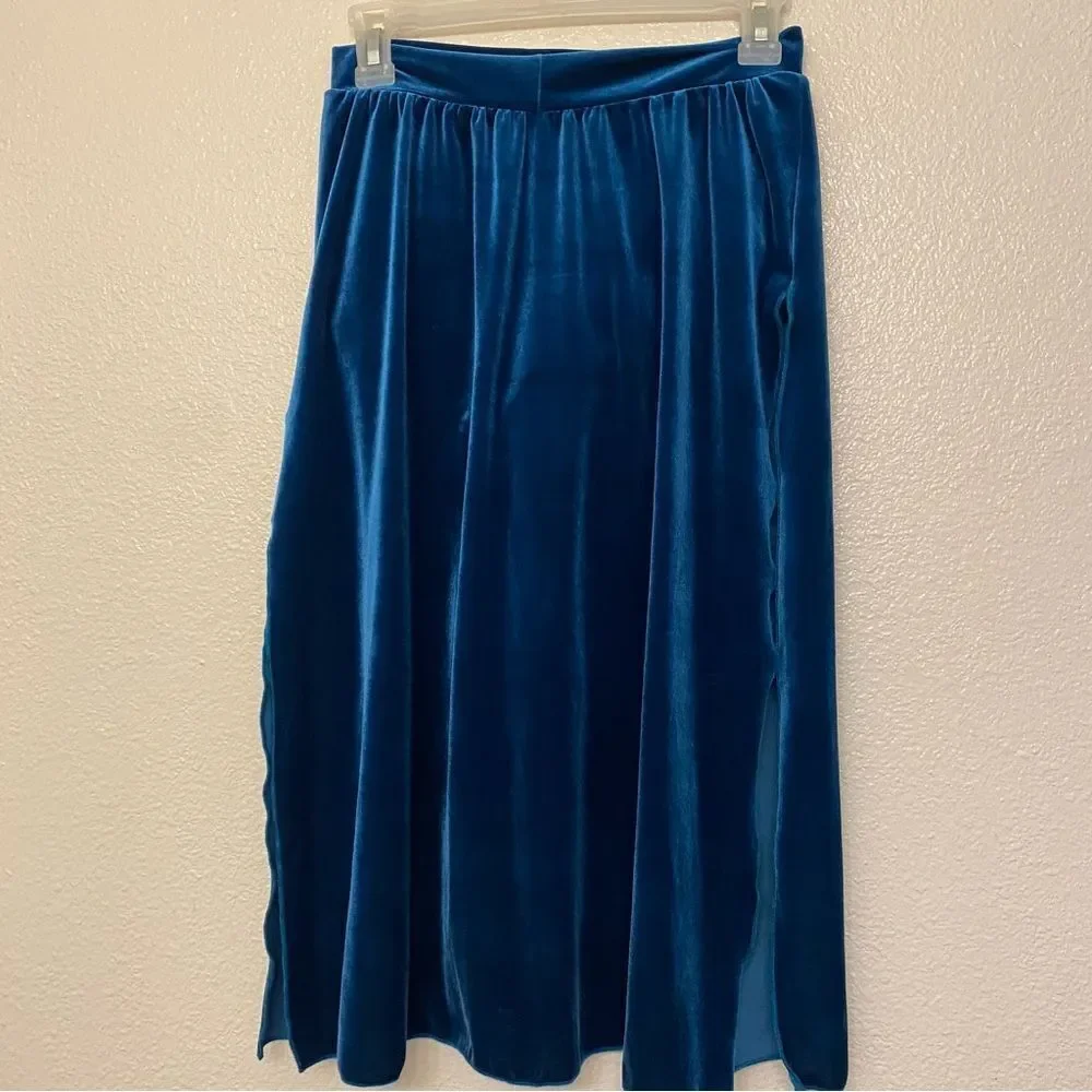 Line Up adult medium Austere teal velvet contemporary lyrical costume 2 piece